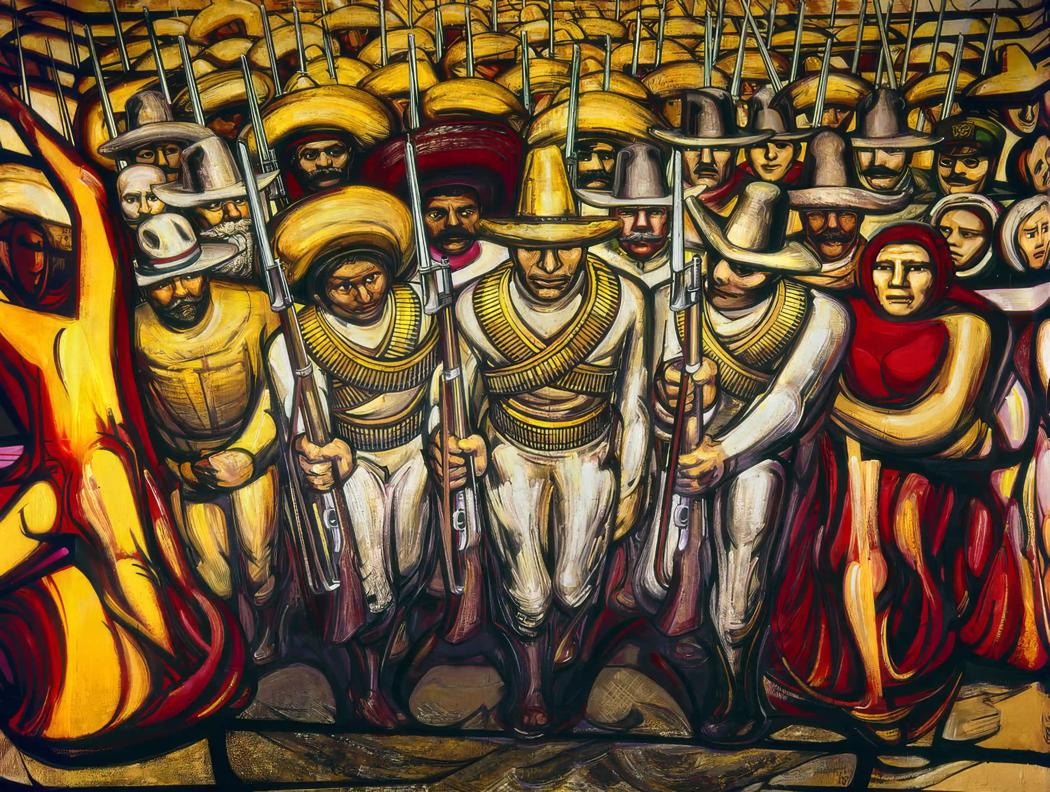 Mural de la Revolución Mexicana expuesto en la galería